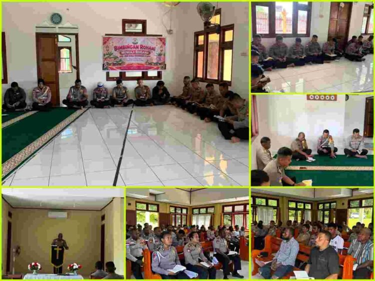 Melalui Binrohtal, Polres Sarmi Perkuat Spiritualitas Dan Integritas Personel
