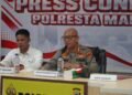 Kapolresta Manokwari Pimpin Press Conference Pengungkapan Kasus Tindak Pidana Melakukan Kekerasan terhadap Anak Yang Menyebabkan Kematian dan Pencurian Dengan Kekerasan