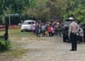 Semarak HUT GBI ke-56, Sat Lantas Polres Sarmi Kawal Jalan Santai Jemaat di Mararena