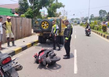 Wujud Pelayanan Cepat, Sat Lantas Polres Sarmi Tangani Laka Lantas di Marena