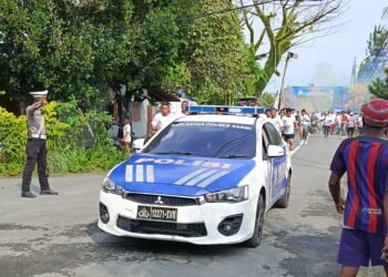 Polres Sarmi Kawal Semarak Color Fun Run, Wujud Pelayanan Polri kepada Masyarakat