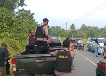 Kapolres Sarmi Bersama Personel Gabungan Antisipasi Konflik Susulan, Arus Lalu Lintas Trans Sarmi–jayapura Kembali Normal